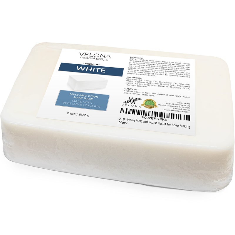 velona 2 LB - White Melt and Pour Soap Base SLS/SLES free | Natural Bars for The Best Result for Soap-Making - Image 3